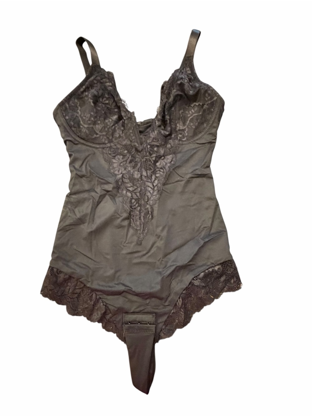 Shapewear Bodysuit Womens Medium Black Lace Detailing Thong WN0576 NEW Sexy